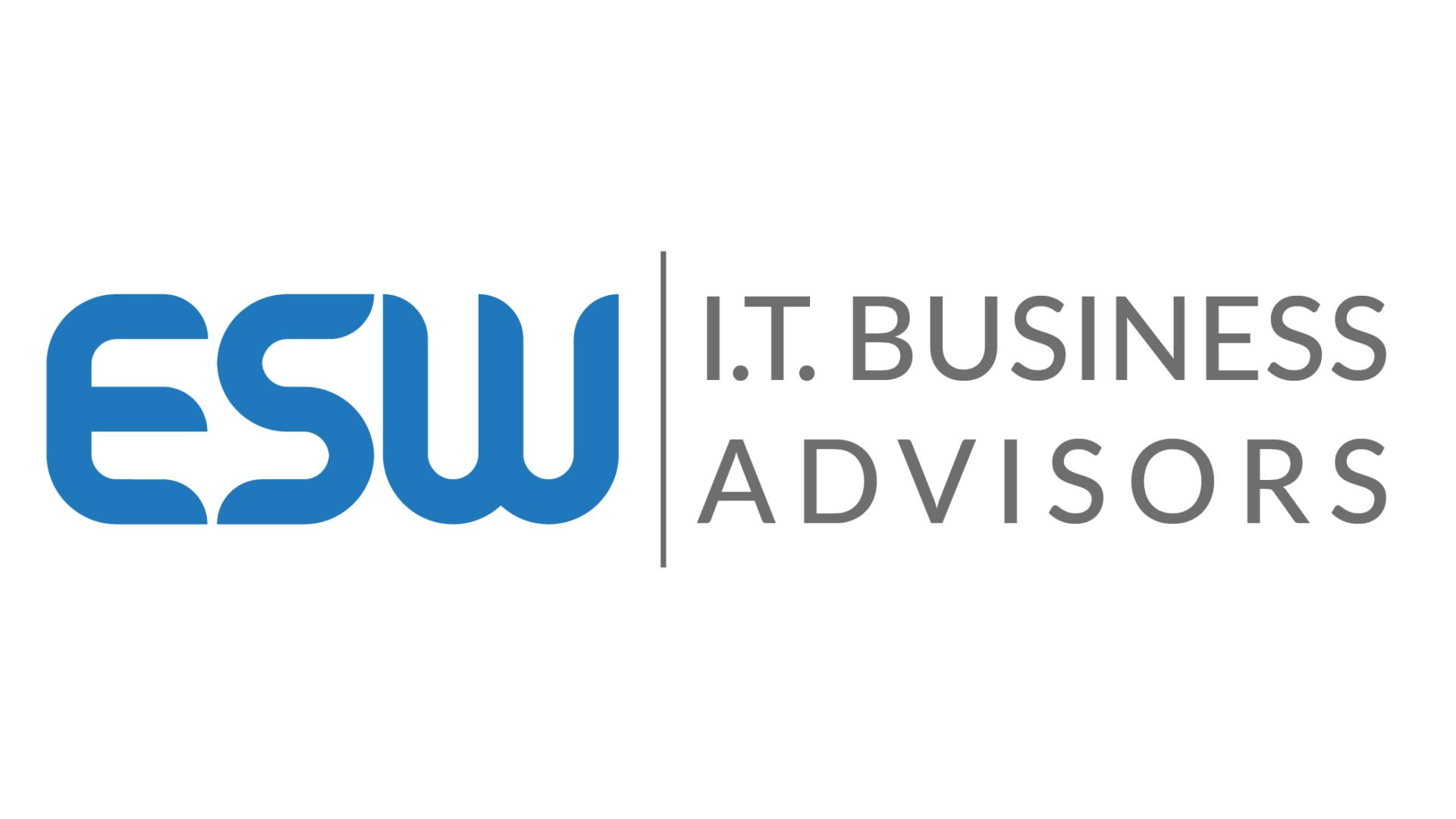 A logo for ESW IT Business Advisors on a white background.