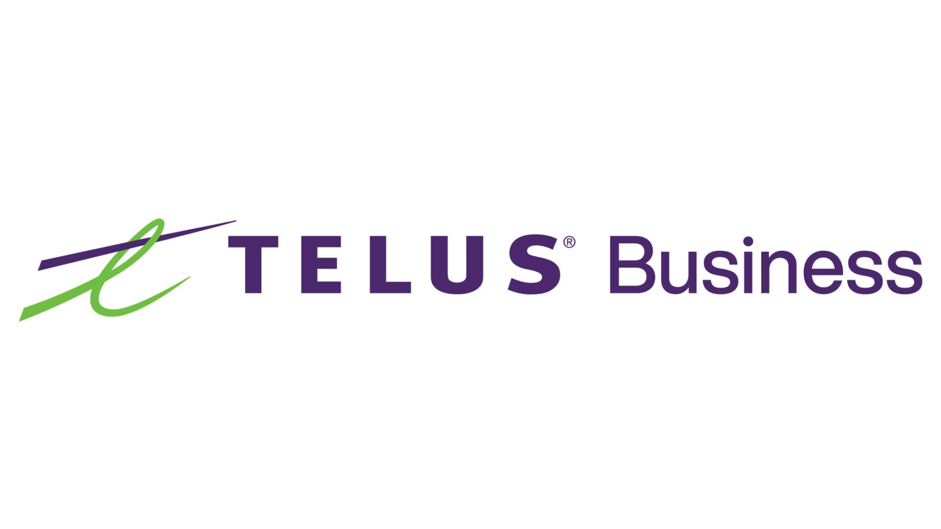 A logo for Telus Business on a white background.