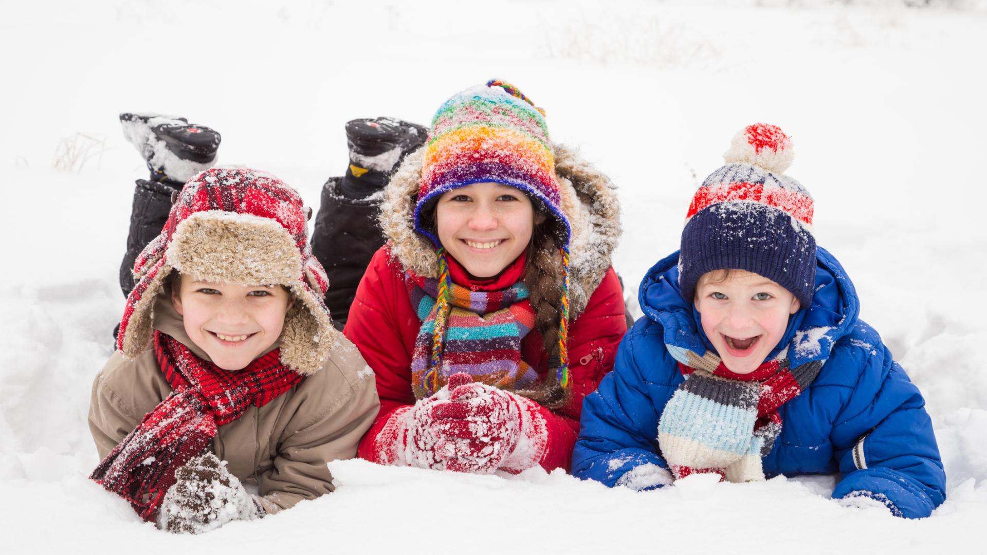 Three kids enjoying Winter Fest