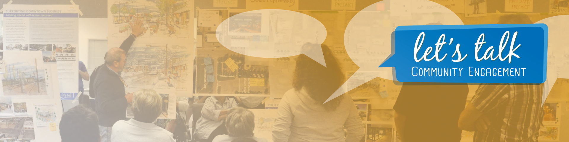 A graphic for Let's Talk Community Engagement