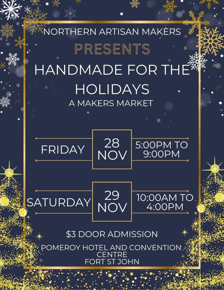 A poster for the Handmade for the Holidays Market.