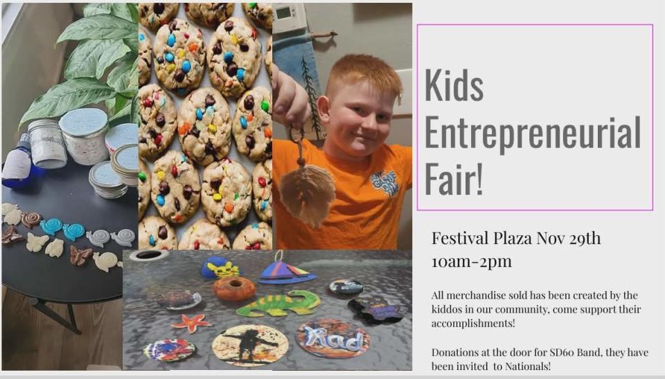 A poster promoting the Kids Entrepreneurial Fair.