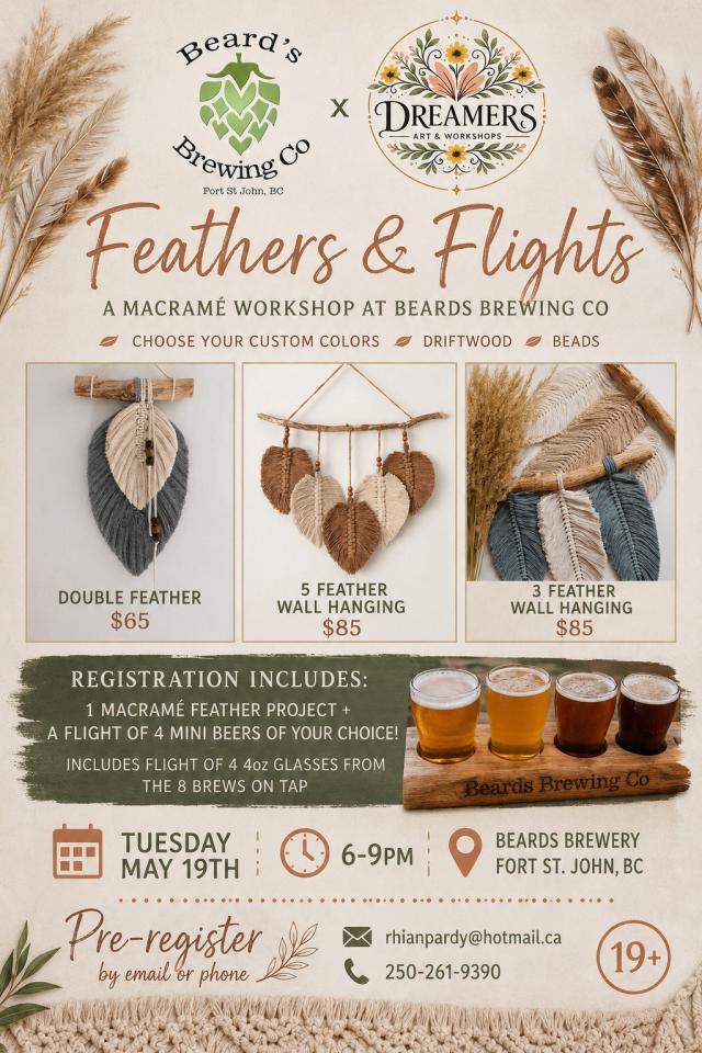 A poster promoting Feathers & Flights.