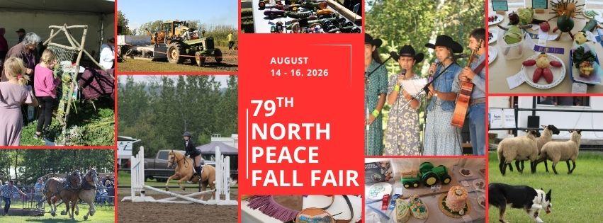 Various images form a banner to promote the North Peace Fall Fair.
