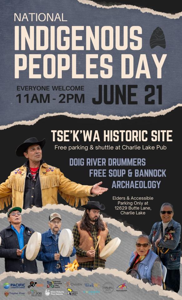 A poster promoting National Indigenous Peoples Day at Tse'k'wa.