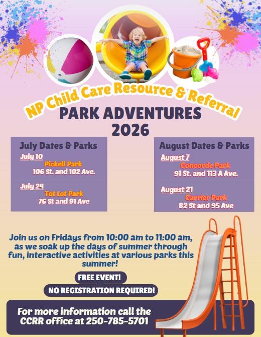 A poster promoting park adventures in 2026.