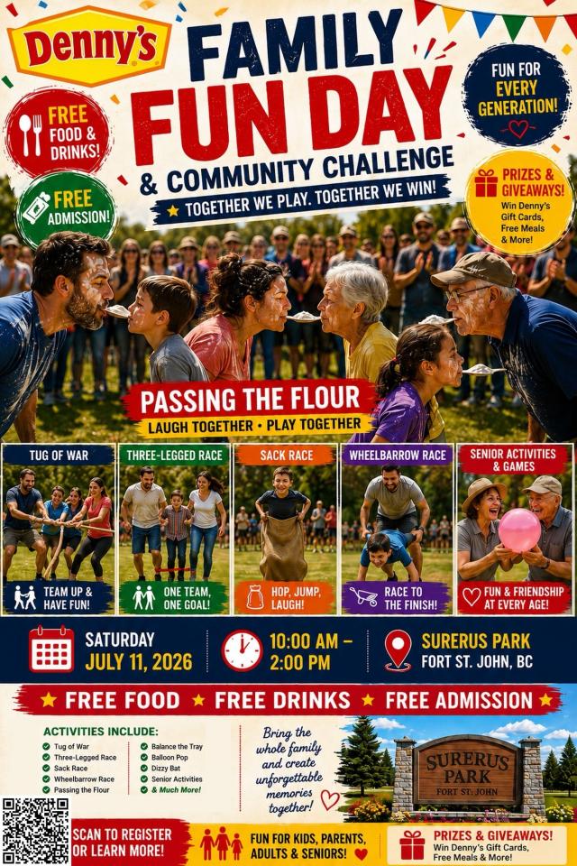 A poster promoting Denny's Family Fund Day.