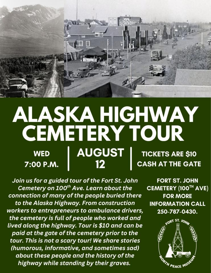 Alaska Highway Cemetery Tour, Aug 12, 7pm poster