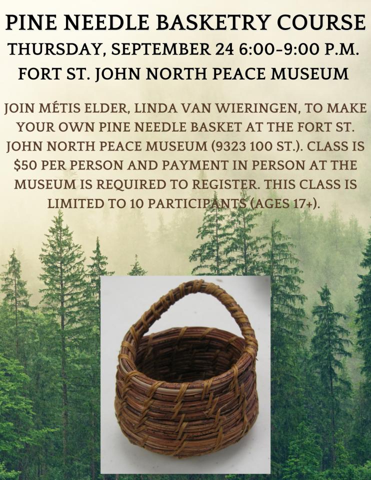 brown woven basket, pine trees, Pine Needle Basket course