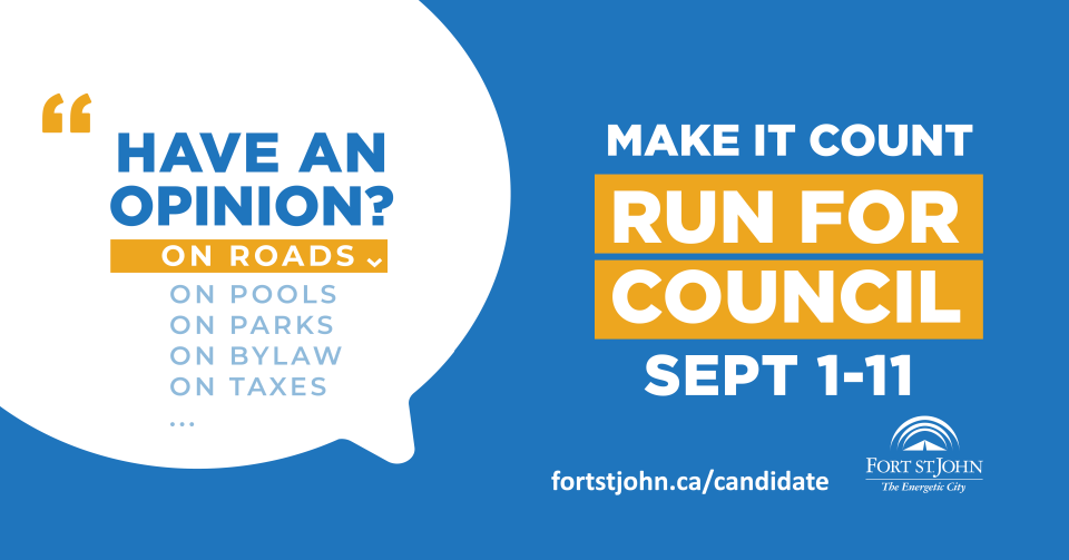A graphic promoting people to run for Council during the 2026 General Local Election.