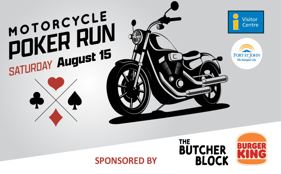 Motorcycle Poker Ride Saturday August 16, Black Harley, Card Deck