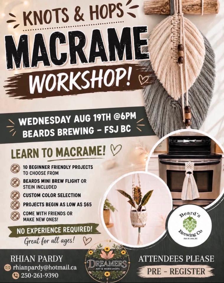 Macrame Workshop details, Plant holder, Wall Hanging