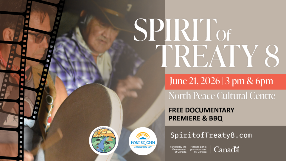 Poster advertising the Spirit of Treaty 8 Documentary Premier