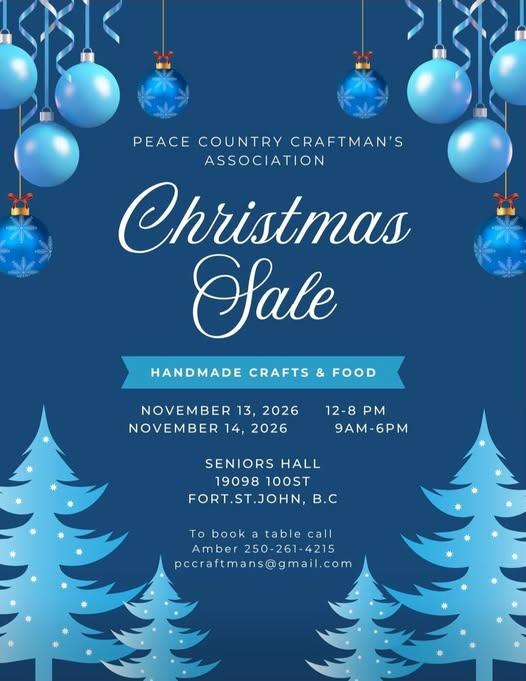 Peace Country Craftman's Association Christmas Sale